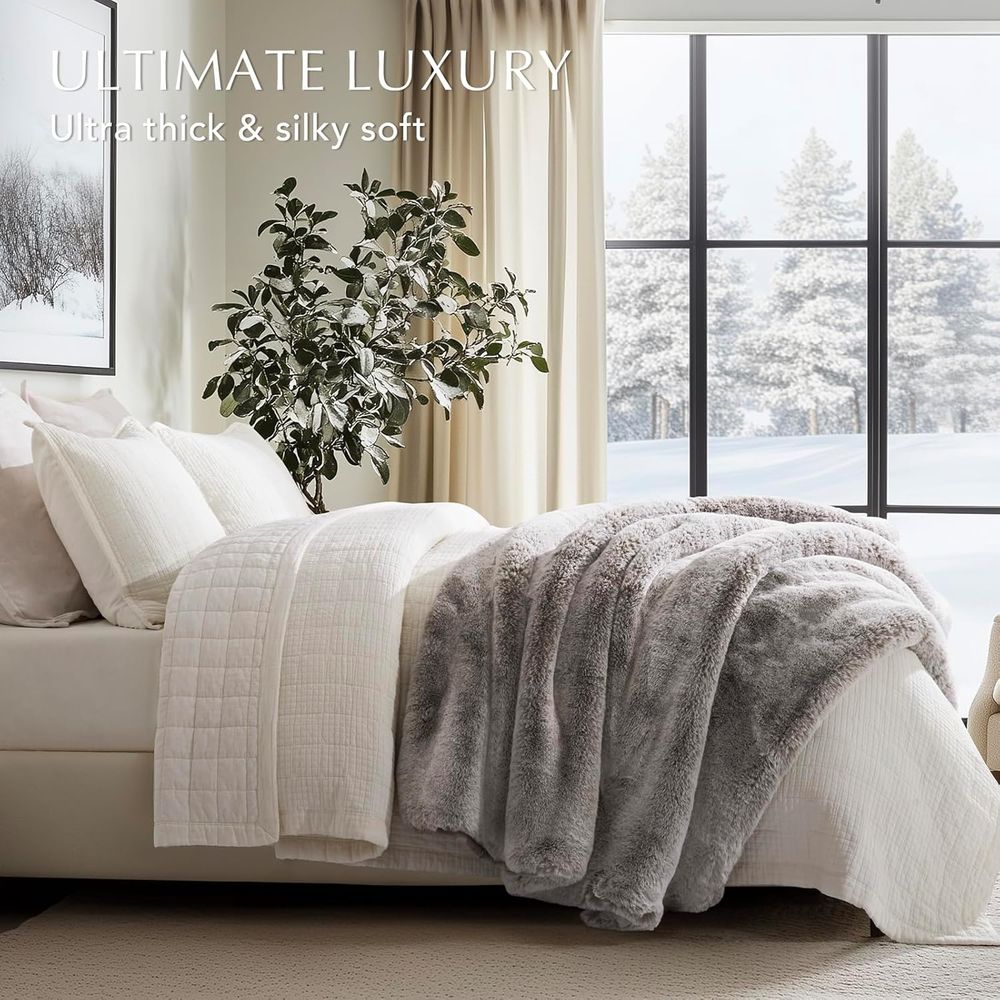 Luxury Soft Faux Chinchilla Fu - огляд і ціна Cashmere Throw Blanket